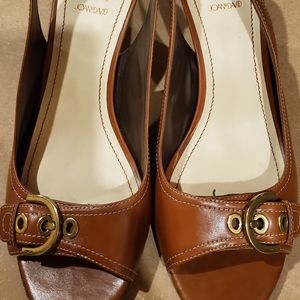 Circa Joan & David Brown Slingback Sandal Heels